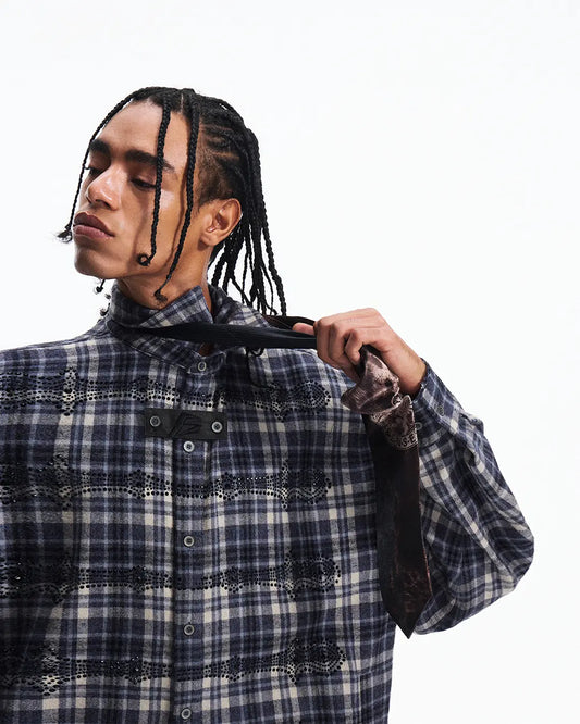 Peoplesense Leopard-Stripe Print Silk Satin Tie