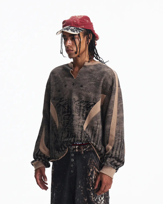 Peoplesense Vintage Deconstructed Camo Crewneck