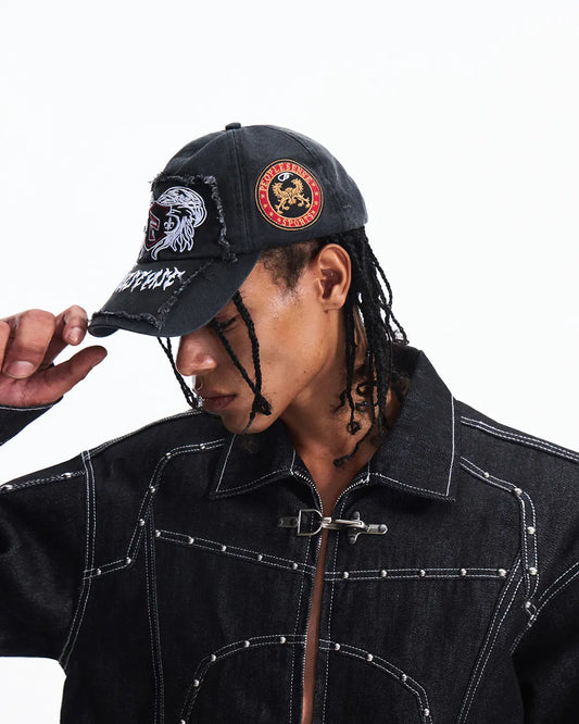 Peoplesense Gothic Cap Featuring Raised Embroidery