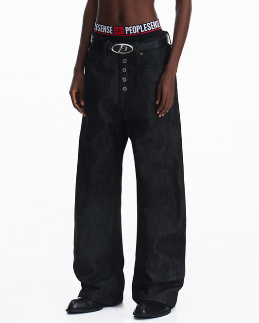 Peoplesense 5-Button Fly Red Selvedge Raw Denim Jeans