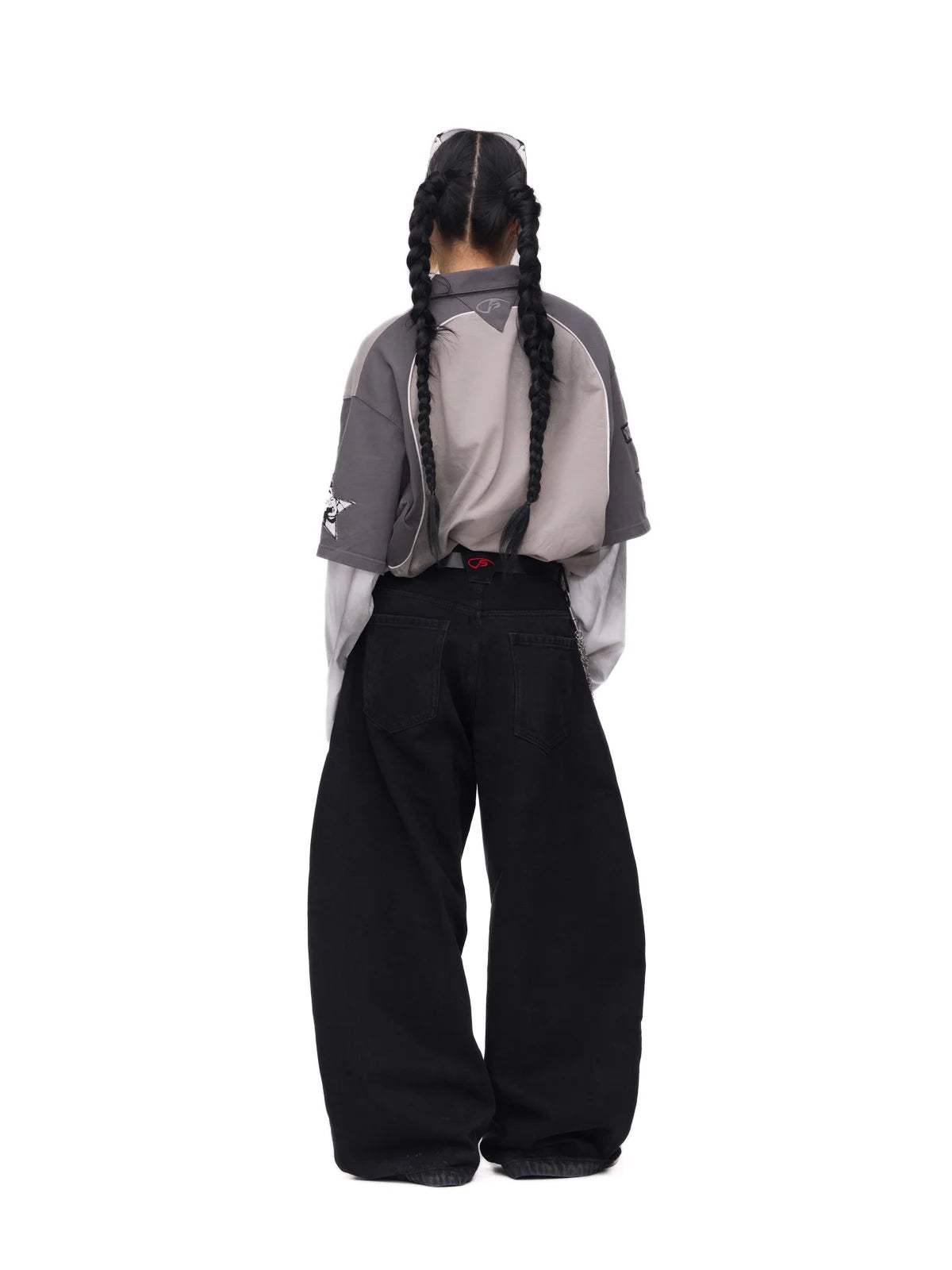 A-line Wide-leg Jeans Black