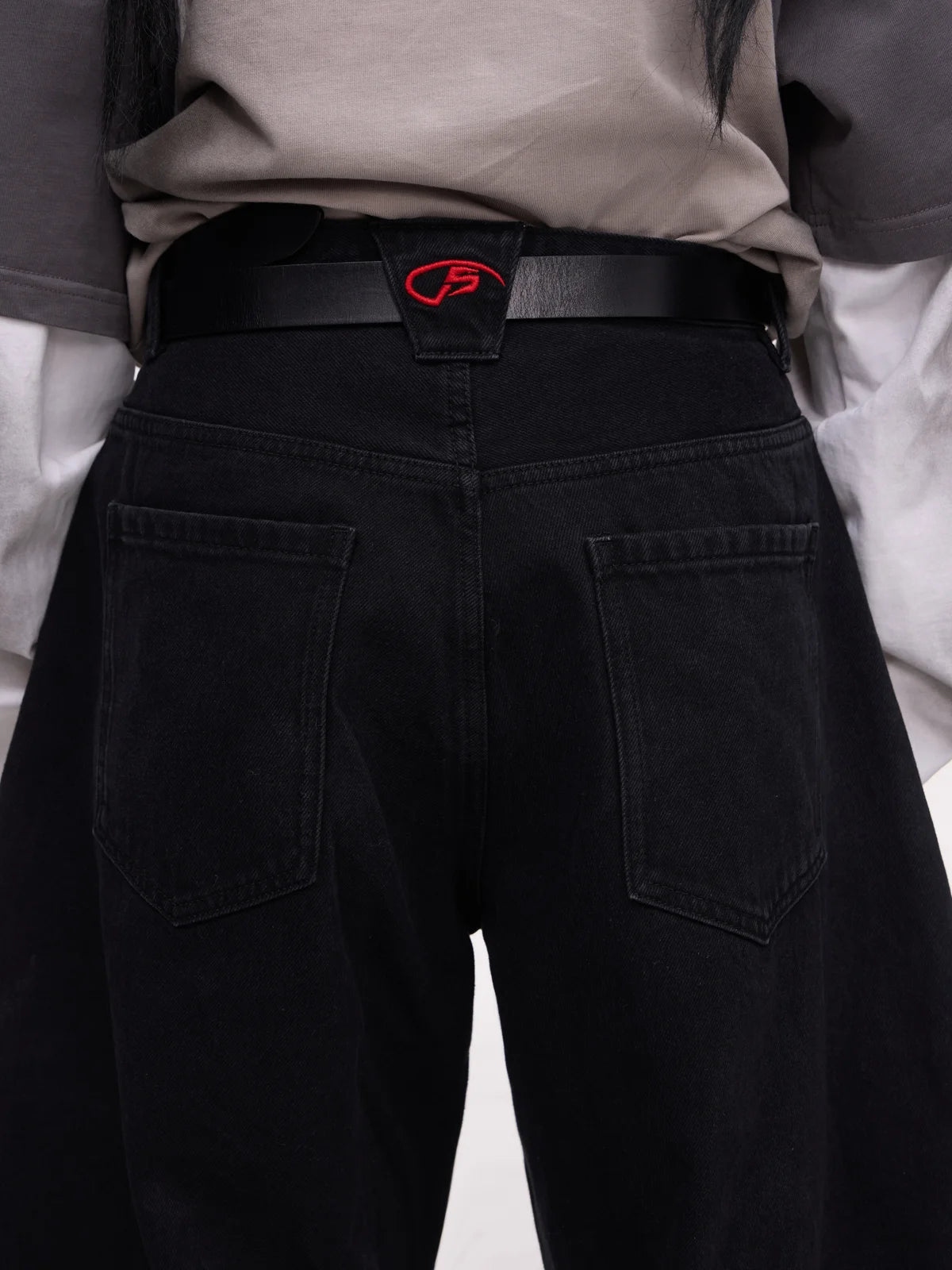A-line Wide-leg Jeans Black