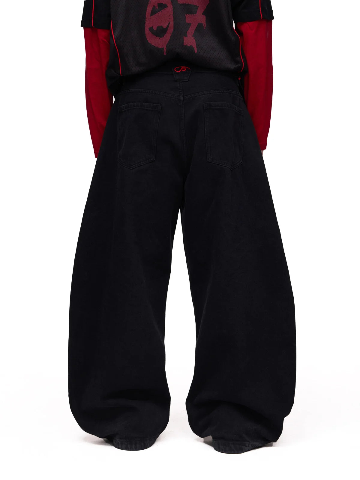 A-line Wide-leg Jeans Black