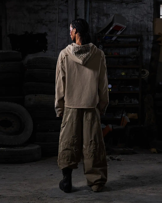 Peoplesense Distressed Vintage Racing Print Hoodie