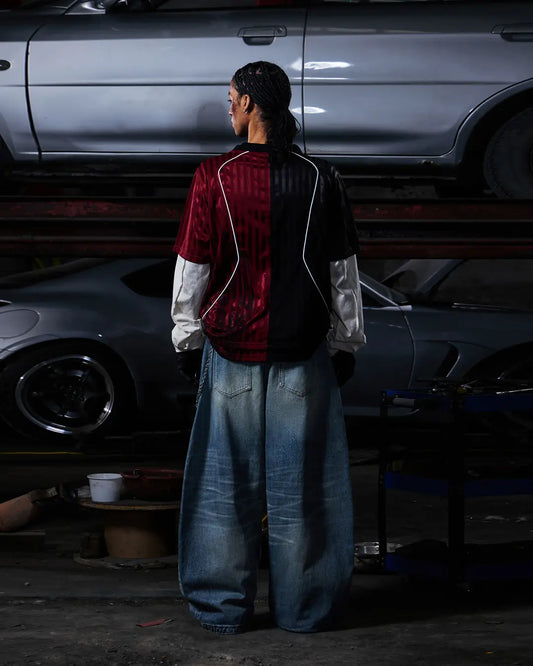 Peoplesense Two-in-One Striped Football Long Sleeve Tee