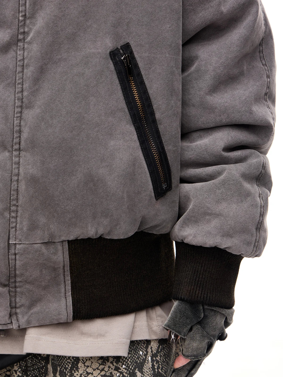 Peoplesense Hooded Bomber Jacket Grey