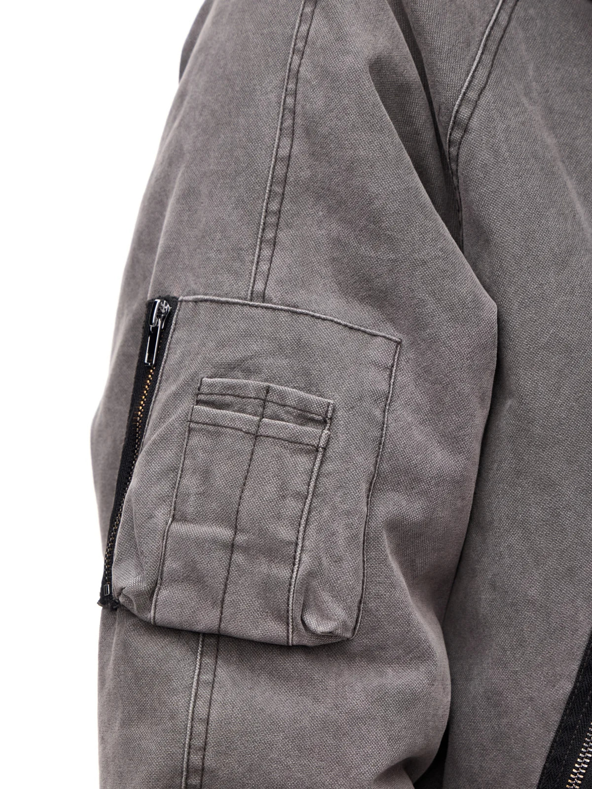 Peoplesense Hooded Bomber Jacket Grey