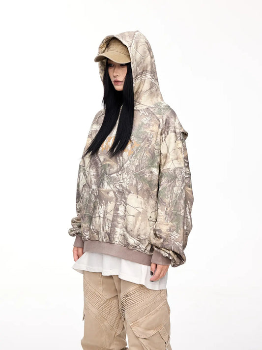 Peoplesense Punk Camo Branch Print Hoodie