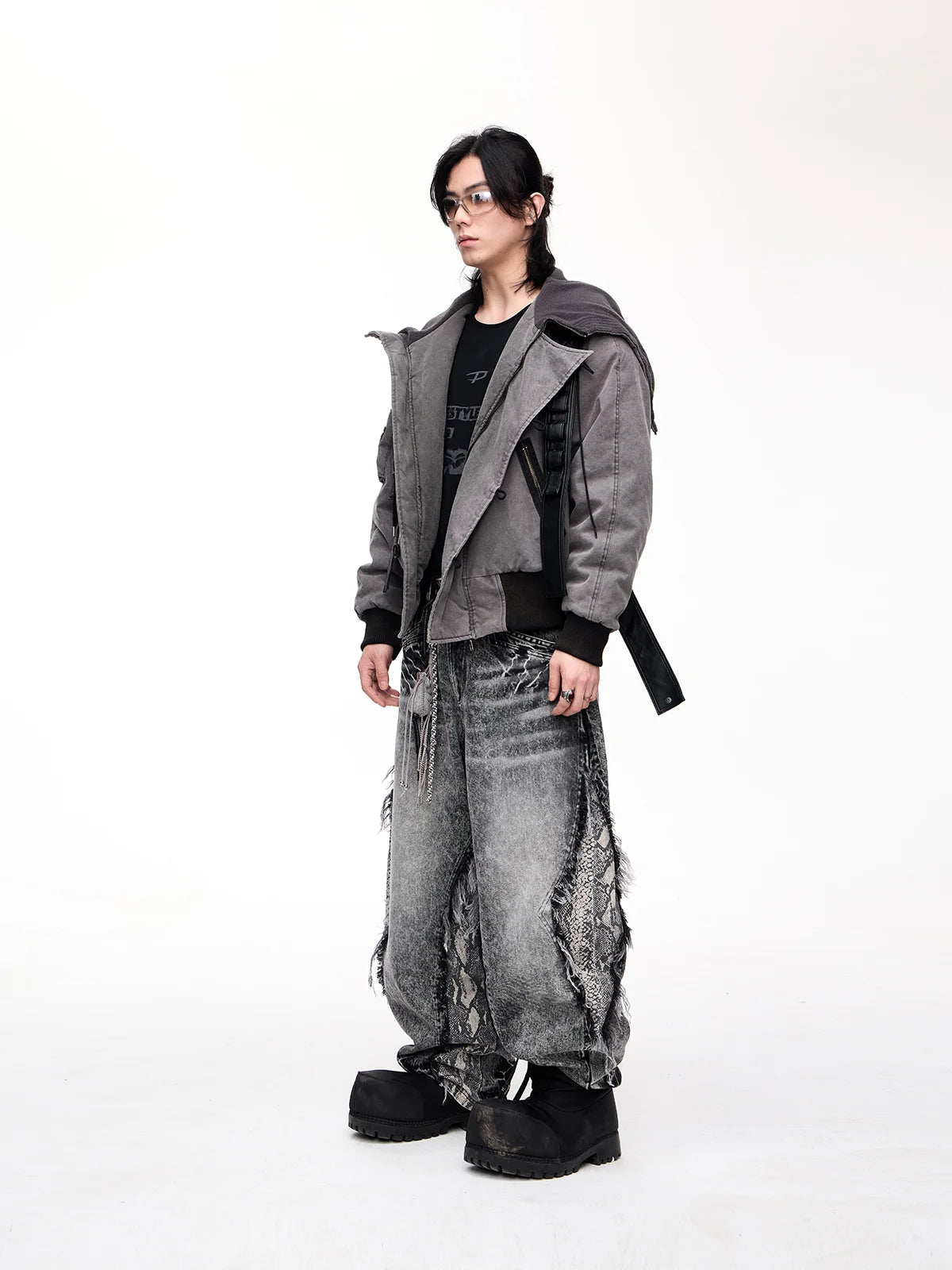 Peoplesense Hooded Bomber Jacket Grey