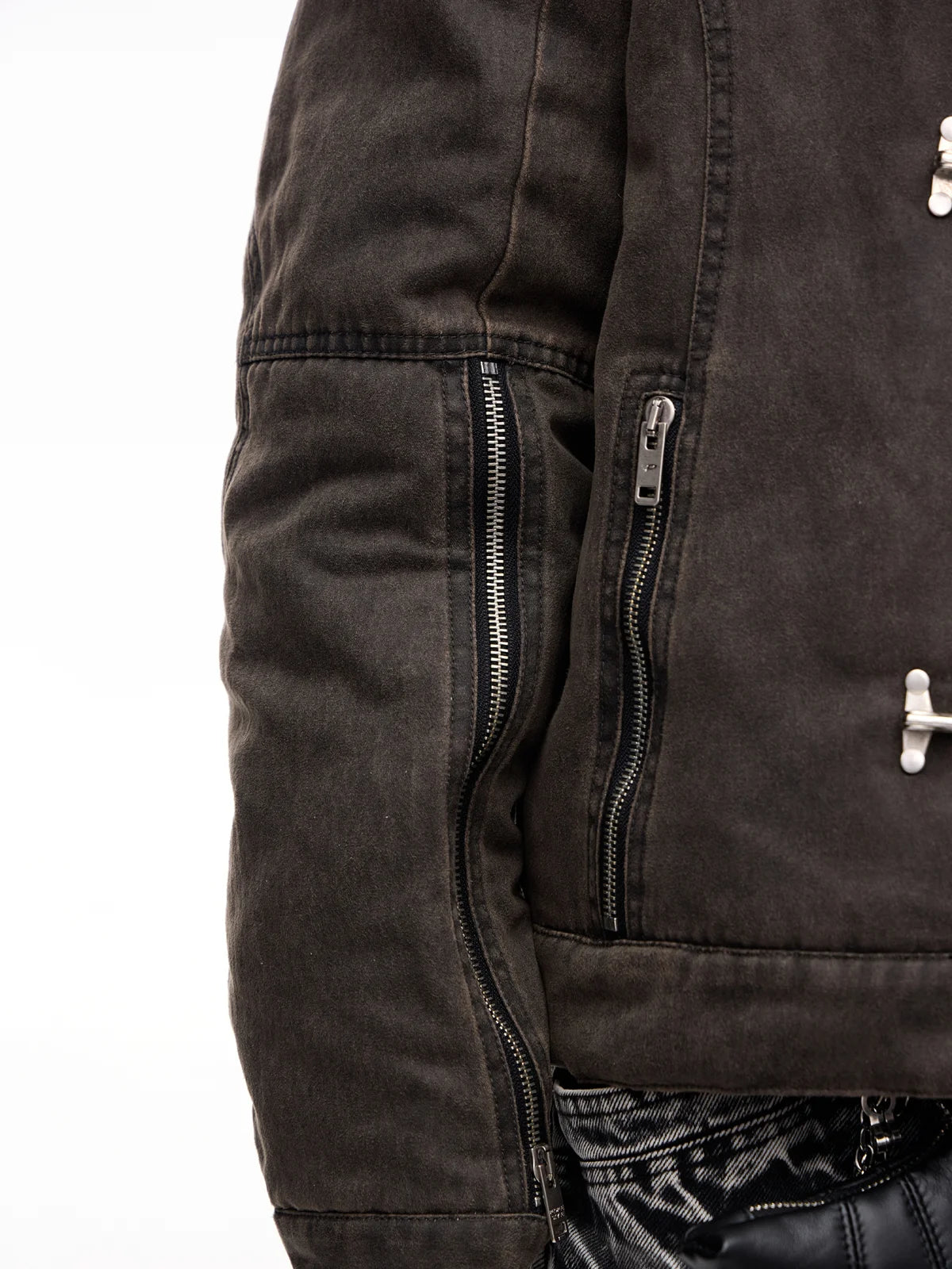 Peoplesense Cropped Hem Button Cotton Jacket