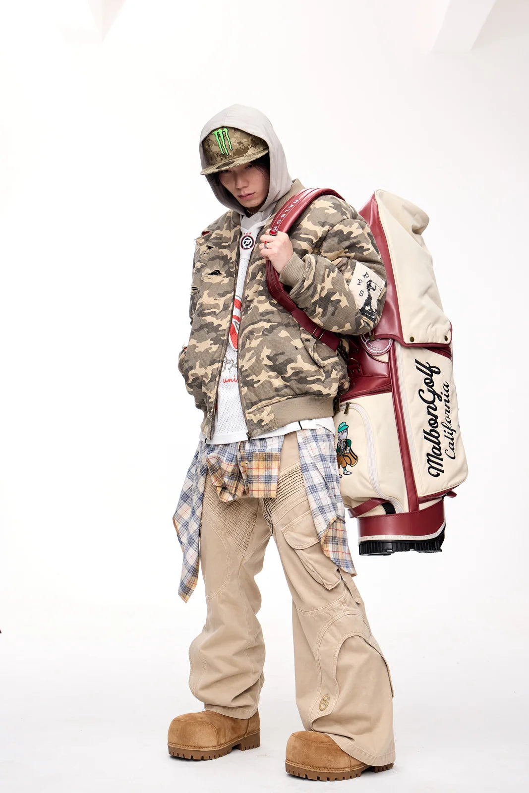 Peoplesense Camo Ripped Flight Jacket