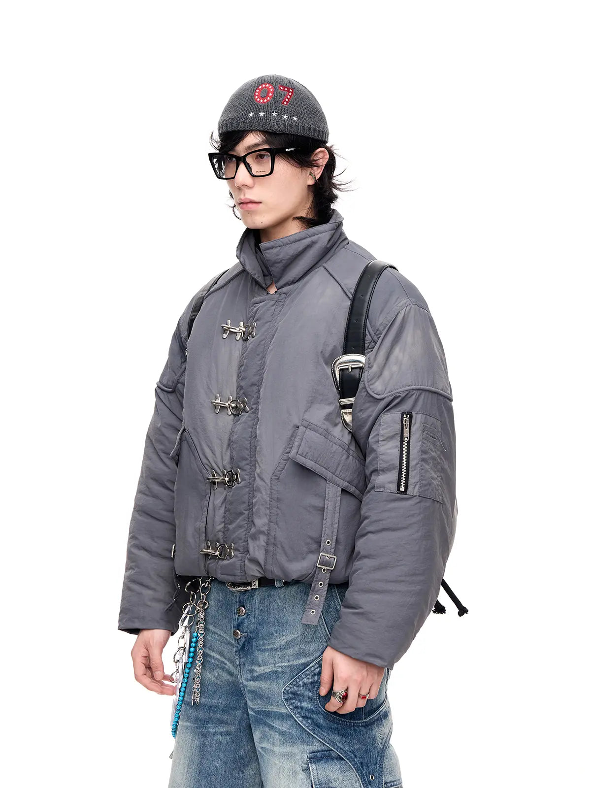 Peoplesense Tie-Dyed Gradient Button Cotton Jacket