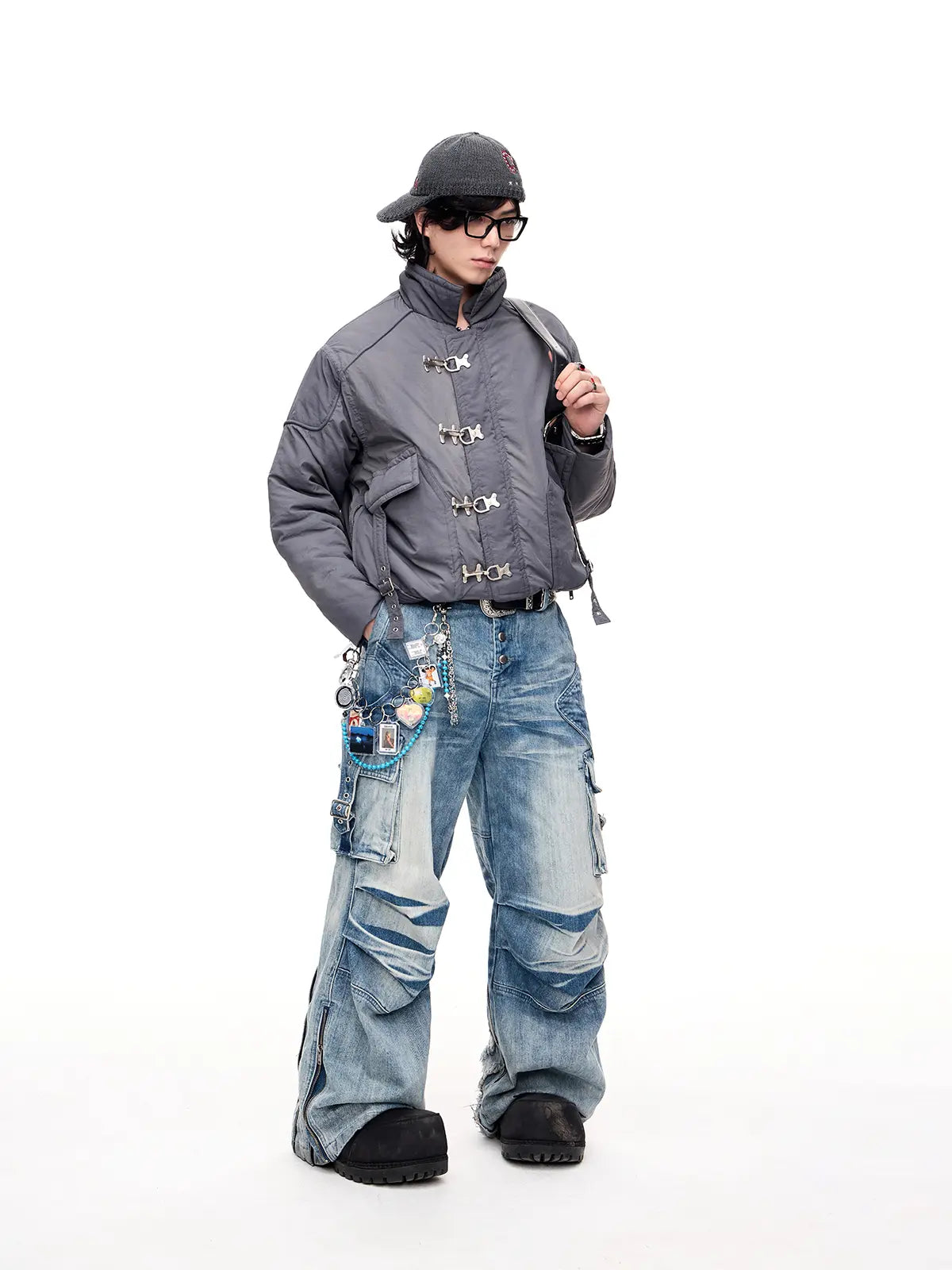 Peoplesense Tie-Dyed Gradient Button Cotton Jacket