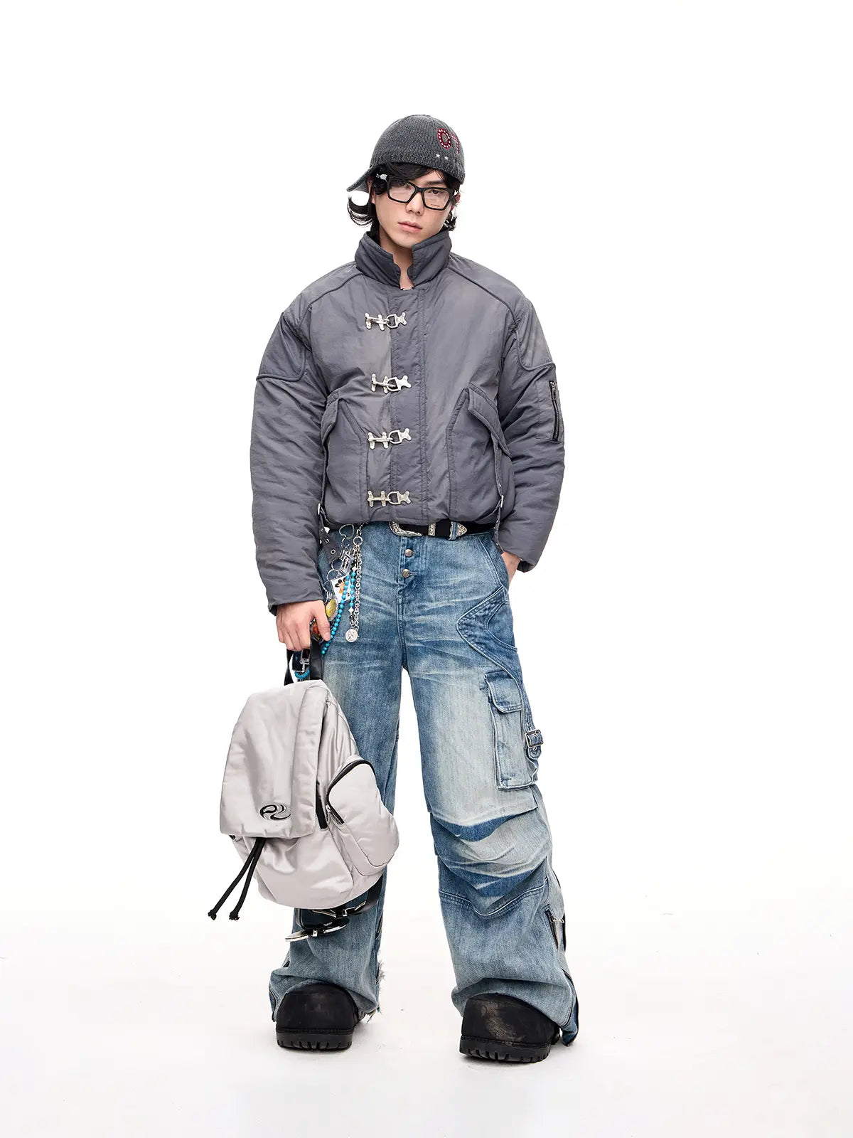 Peoplesense Tie-Dyed Gradient Button Cotton Jacket
