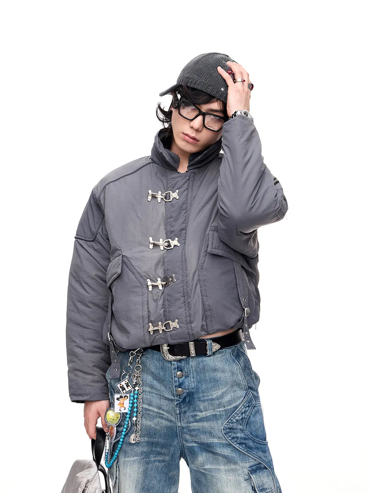 Peoplesense Tie-Dyed Gradient Button Cotton Jacket