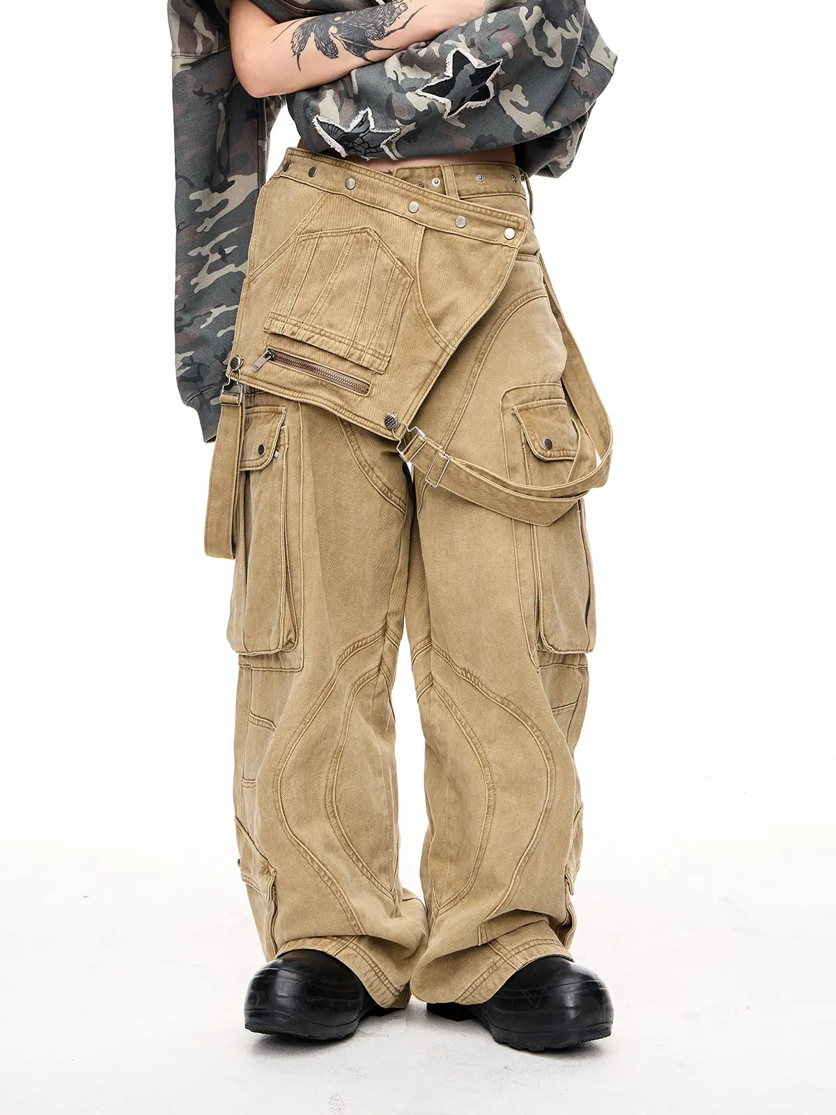 Peoplesense Apricot Oversized Overalls