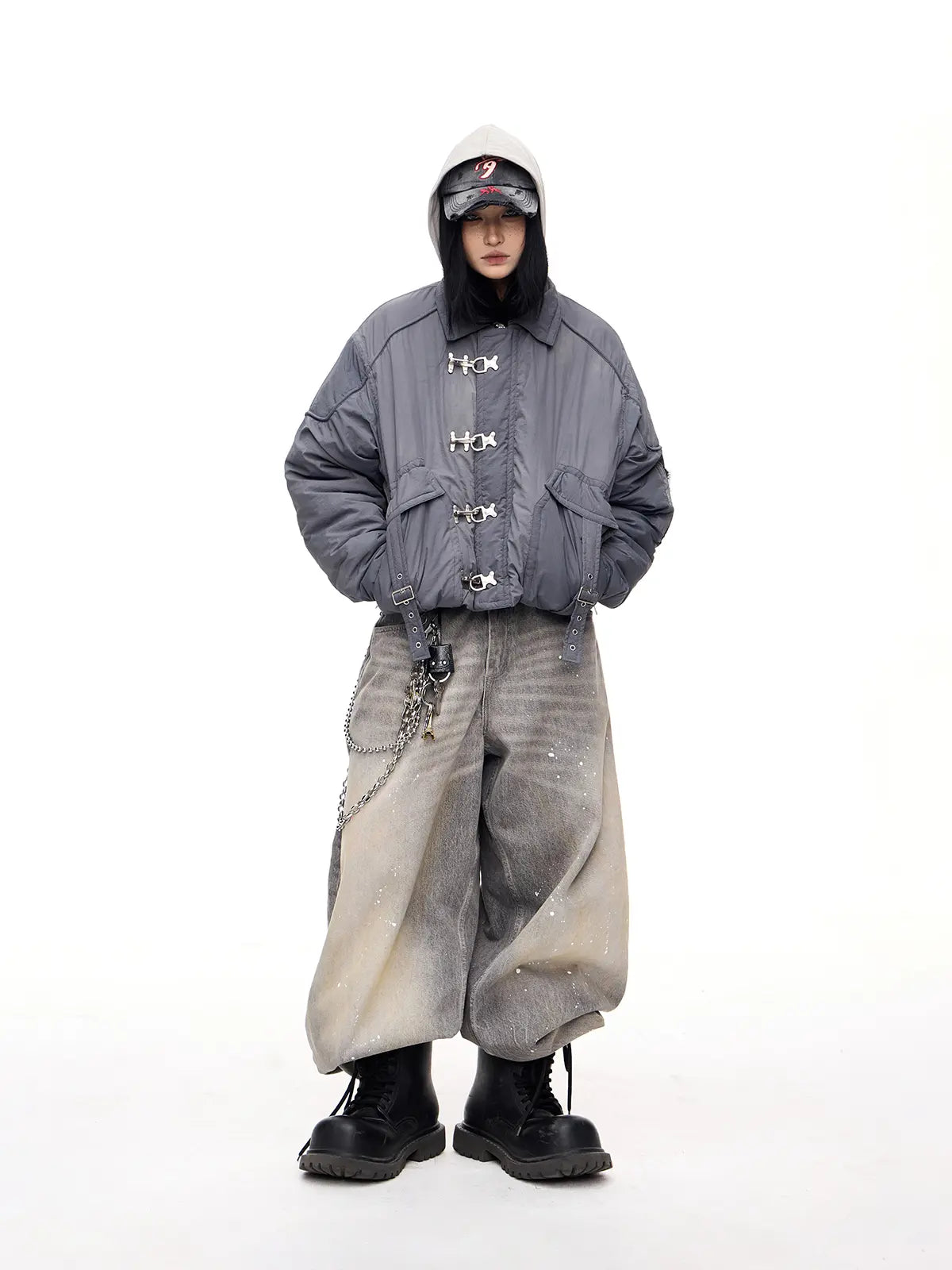Peoplesense Tie-Dyed Gradient Button Cotton Jacket