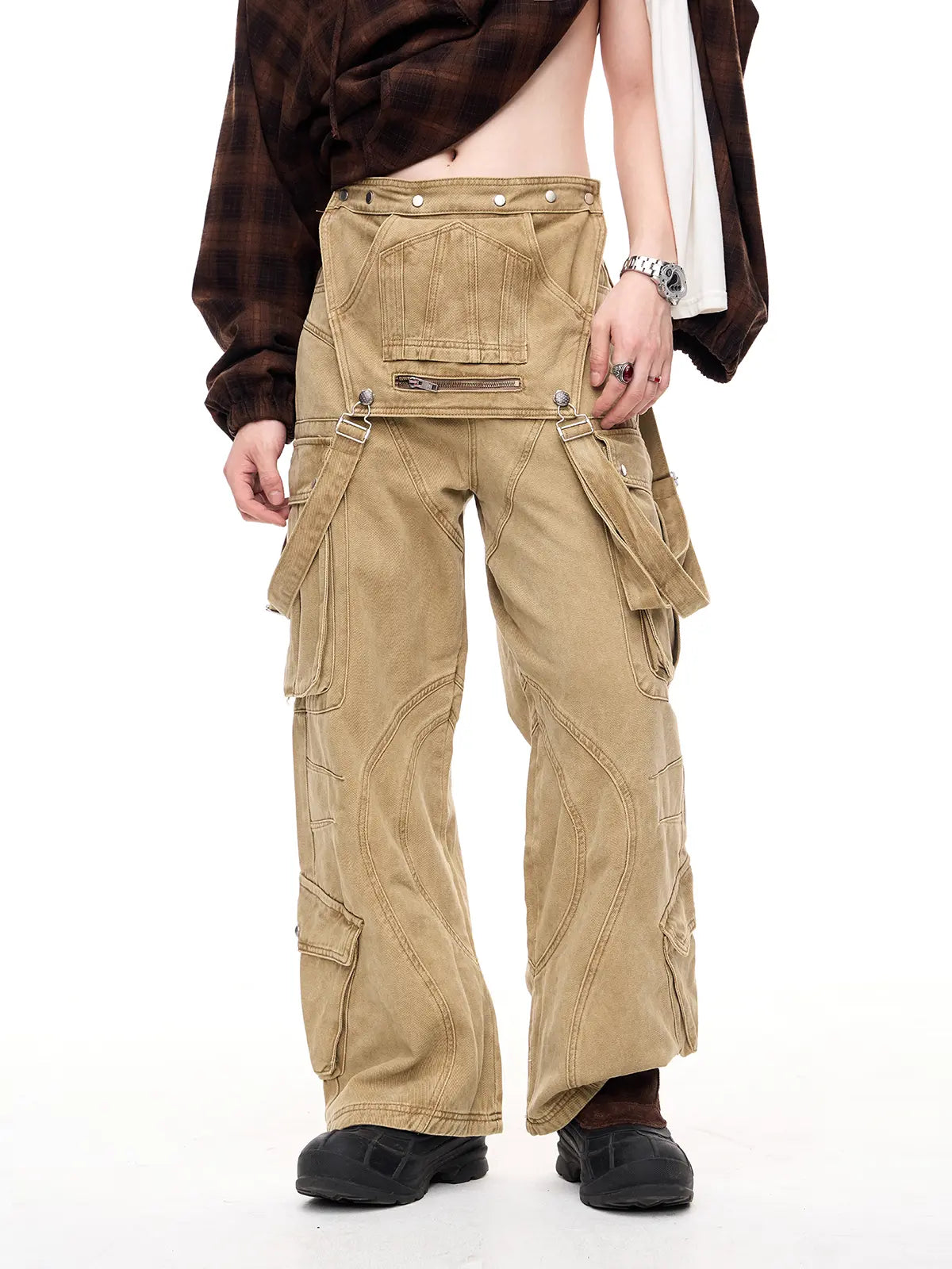 Peoplesense Apricot Oversized Overalls