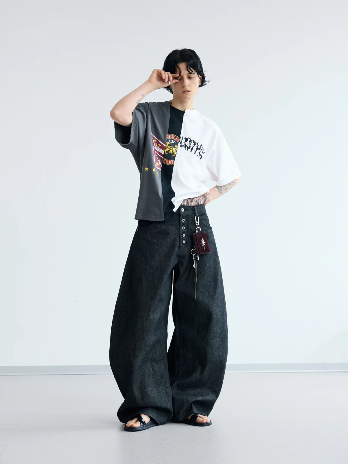 Peoplesense Asymmetrical Patchwork Logo Tee