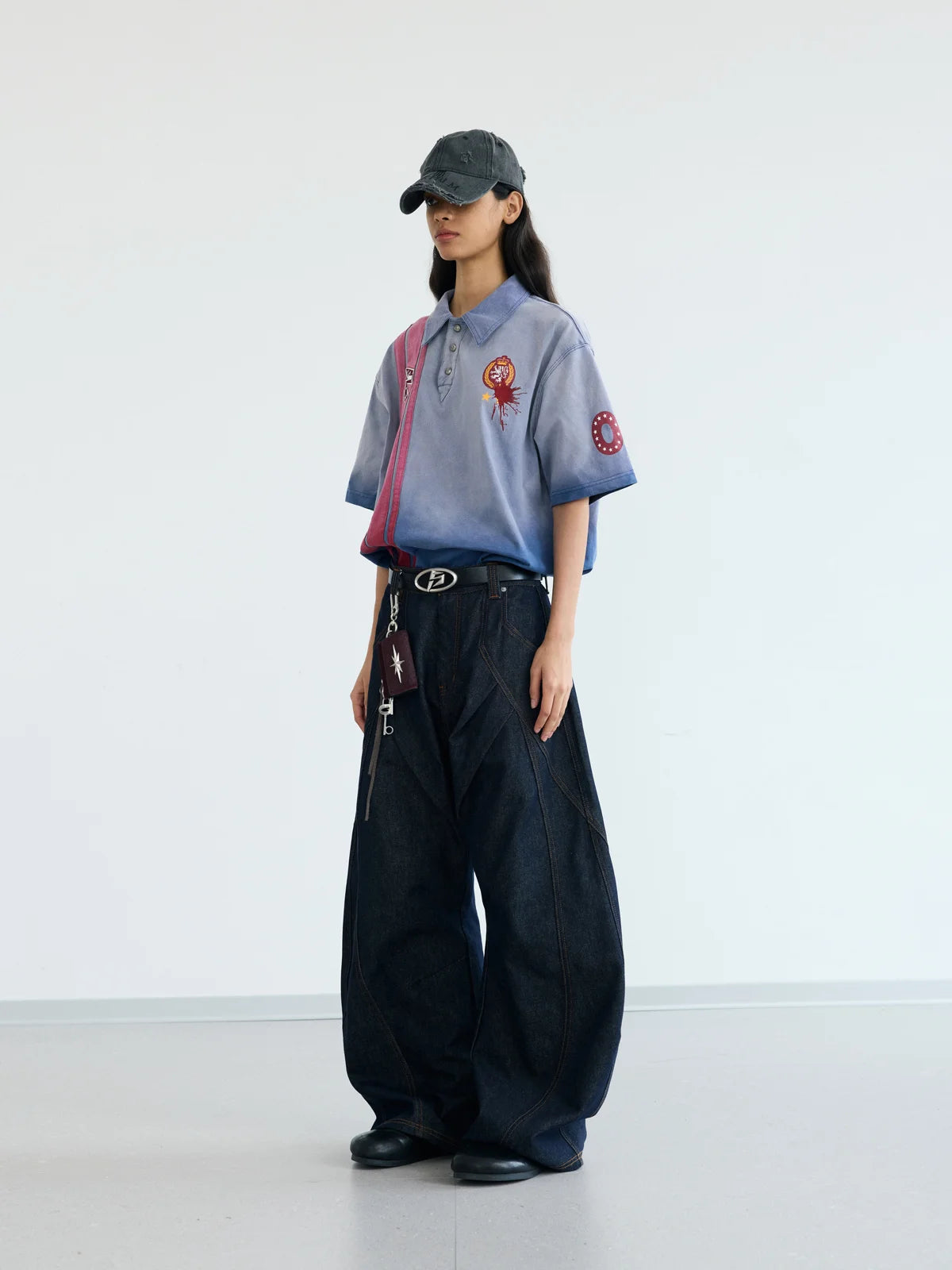 Peoplesense Raw Denim Deconstructed Curved Leg Jeans