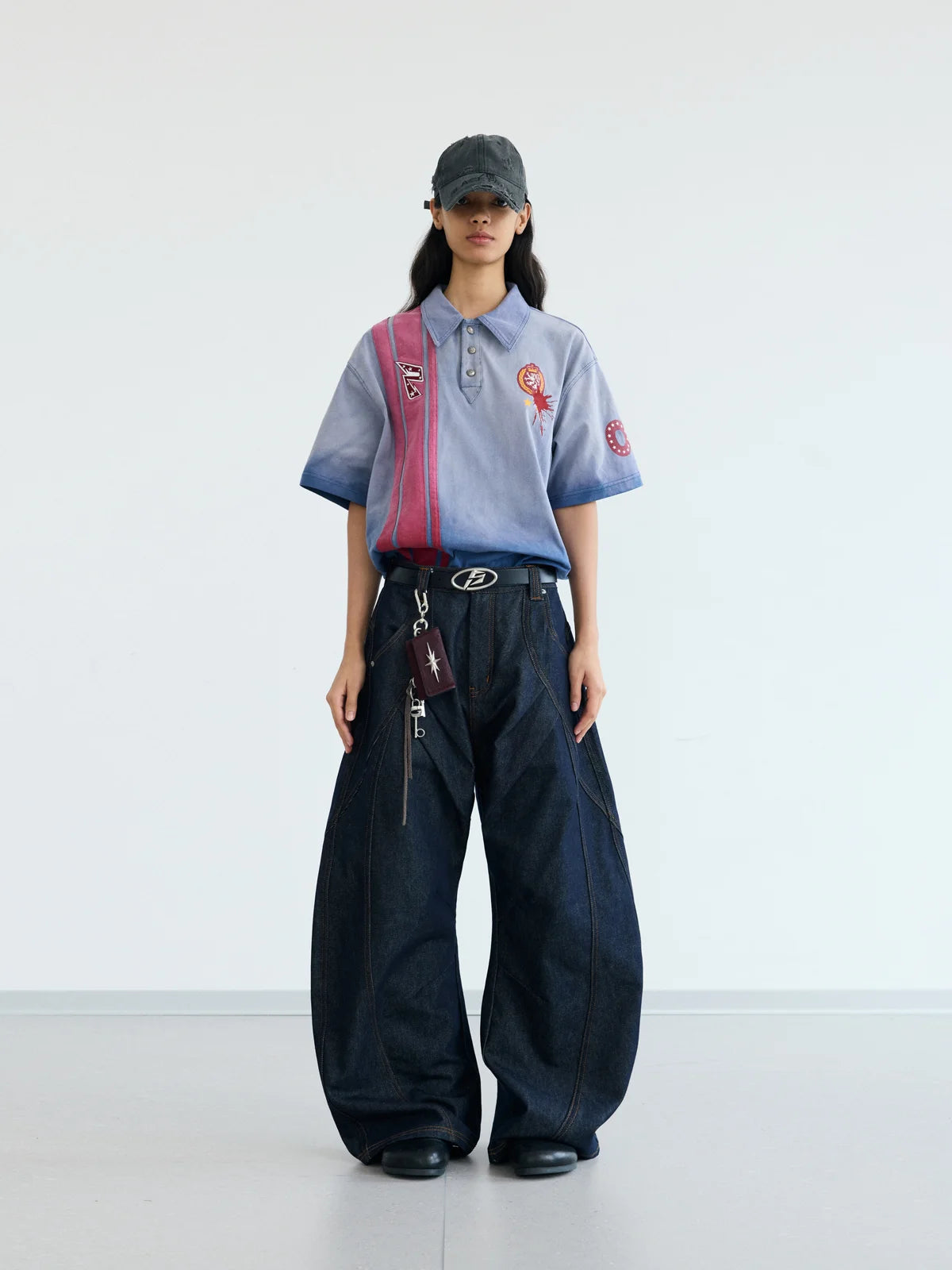 Peoplesense Deconstructed Stripe Vintage Wash Polo