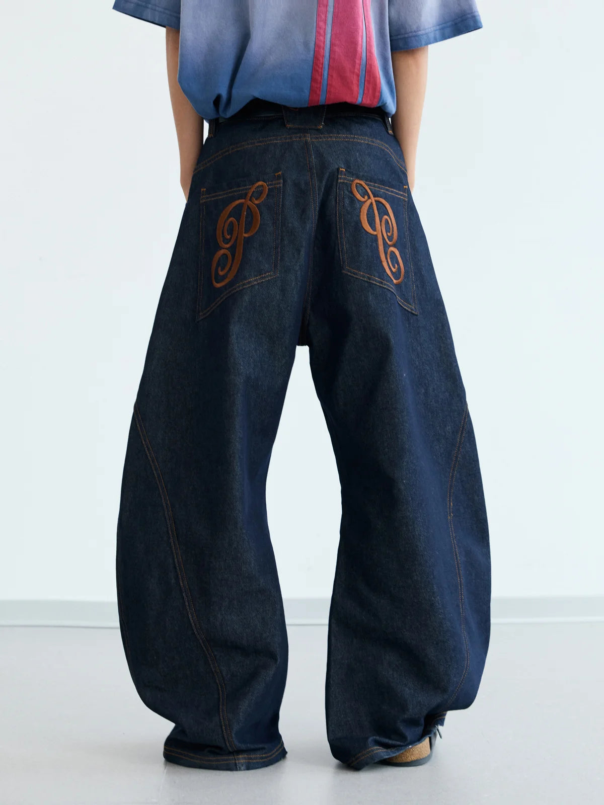 Peoplesense Raw Denim Deconstructed Curved Leg Jeans
