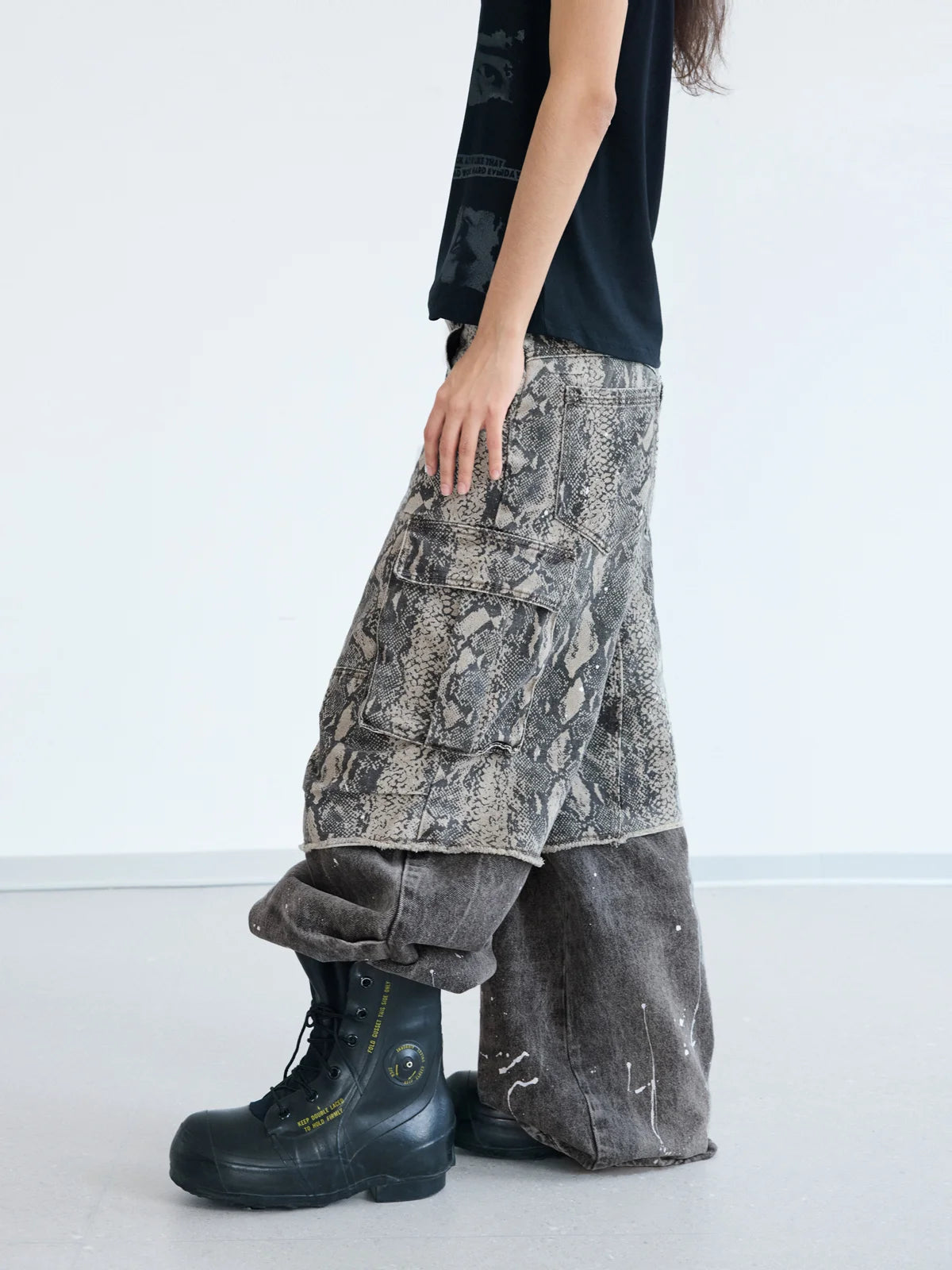 Peoplesense Paint Splash Baggy Cargo Pant