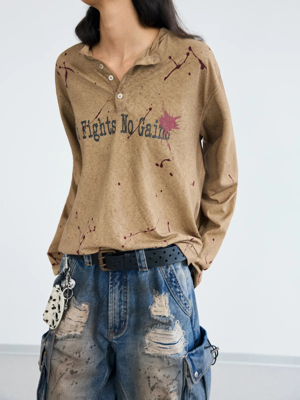 Peoplesense Worn Splatter Henley