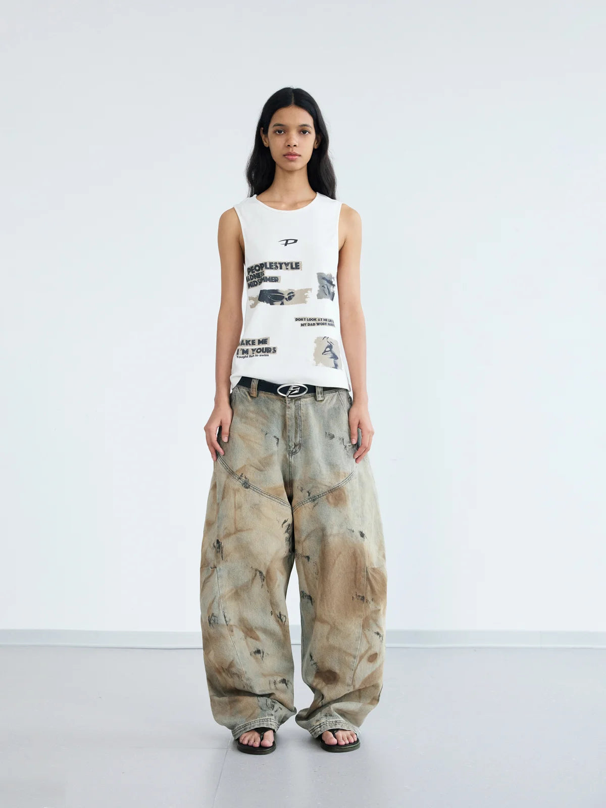 Peoplesense Mud Dye Oversized Scimitar Pants