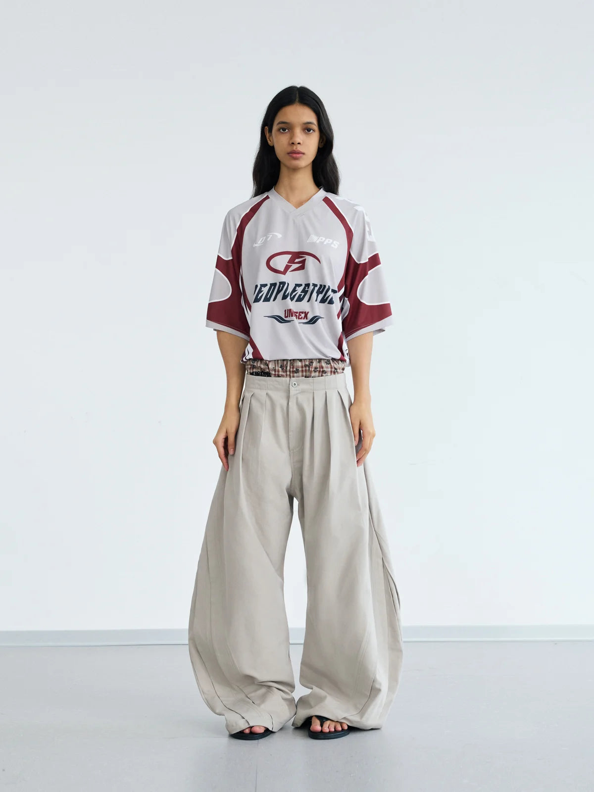 Peoplesense DrapeFlow Pleated Trousers with Wide-Leg