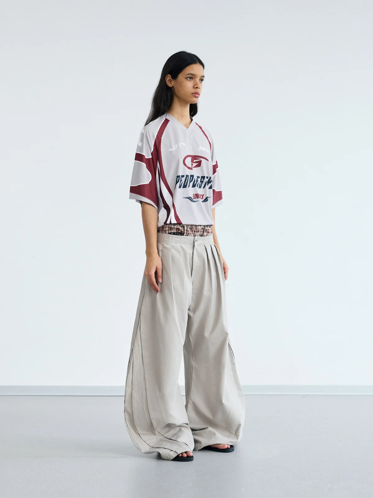 Peoplesense DrapeFlow Pleated Trousers with Wide-Leg