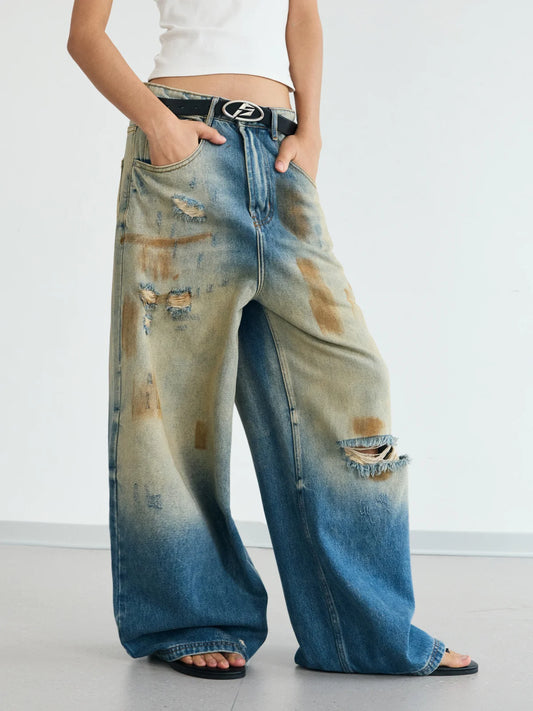 Peoplesense Mud Dyed Vintage Distressed Jeans
