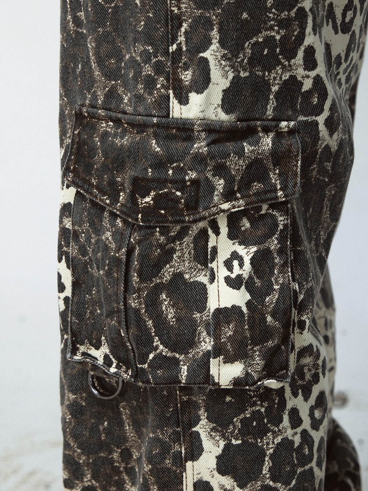 Peoplesense Abstract Leopard Print Cargo Pants
