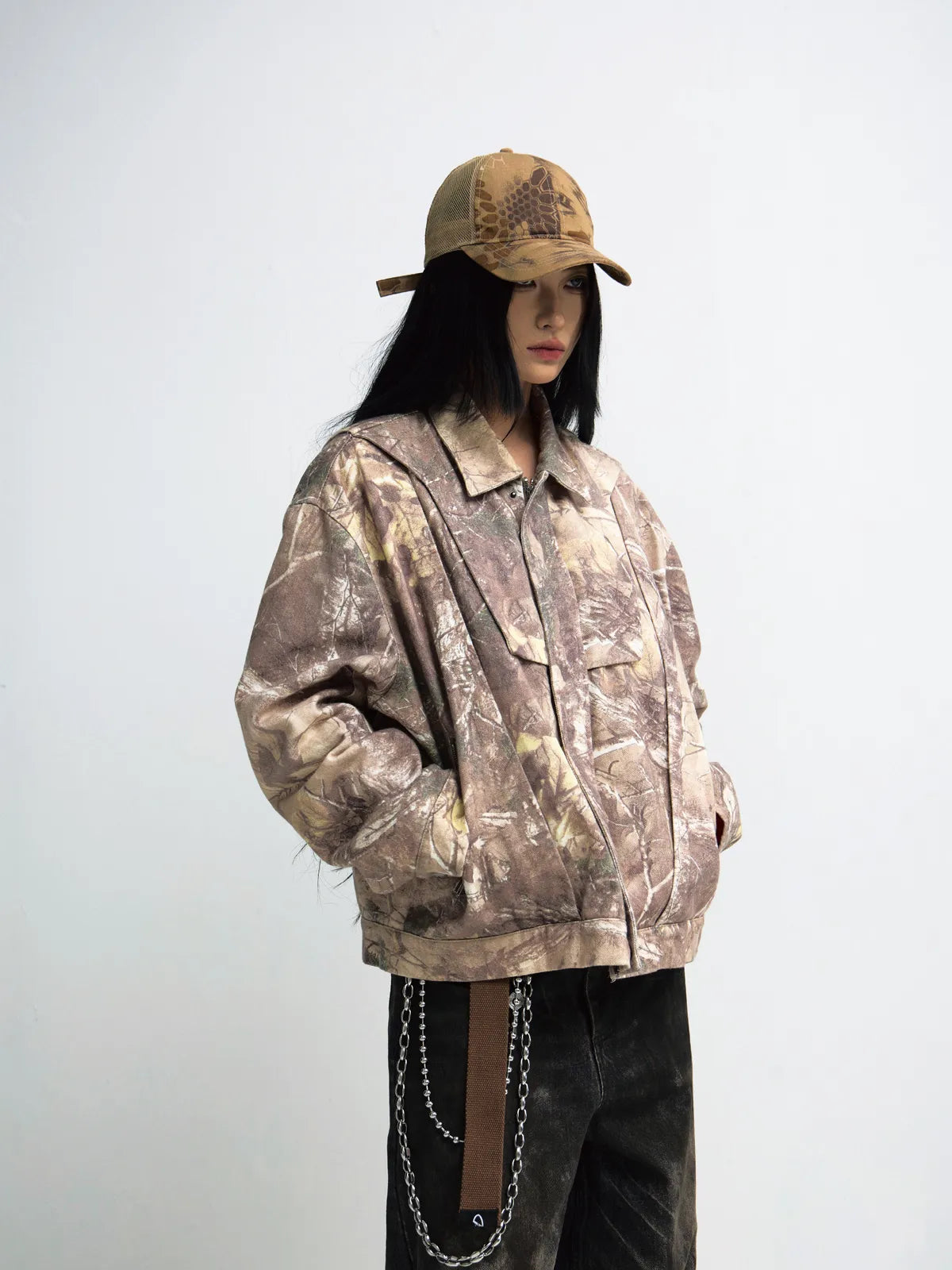 Peoplesense Camouflage Branch-Print Workwear Jacket