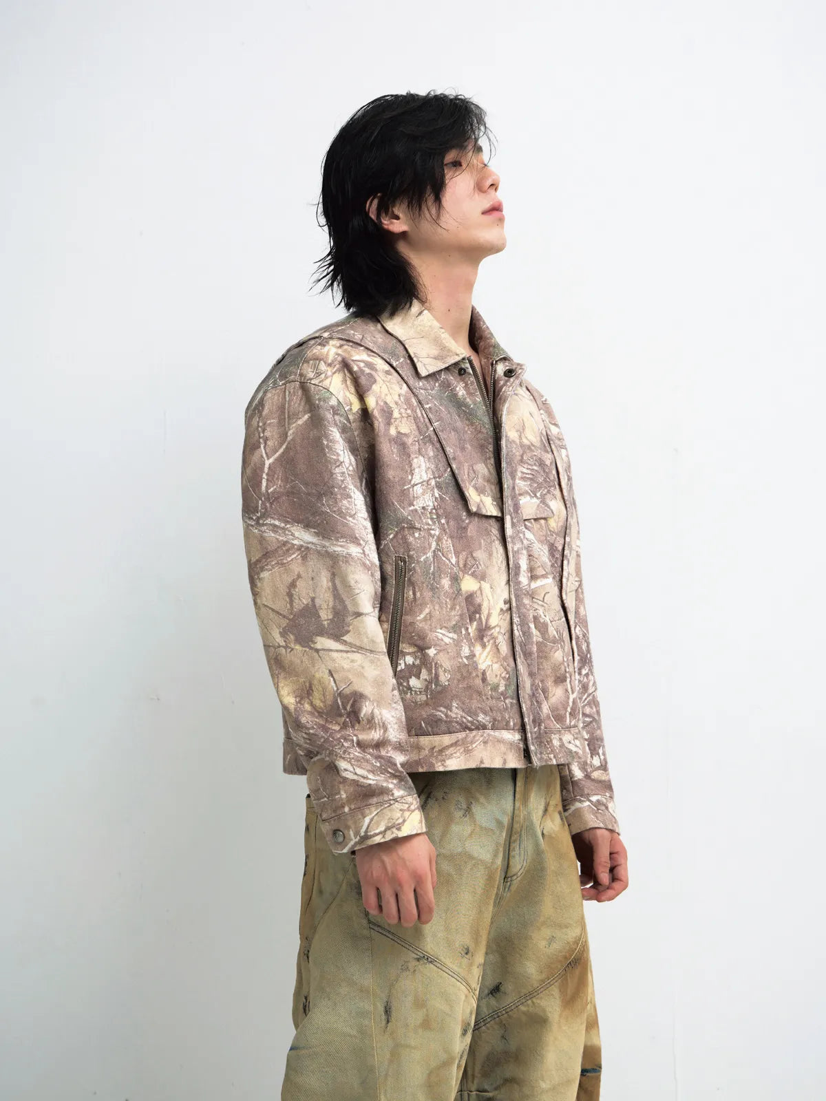Peoplesense Camouflage Branch-Print Workwear Jacket
