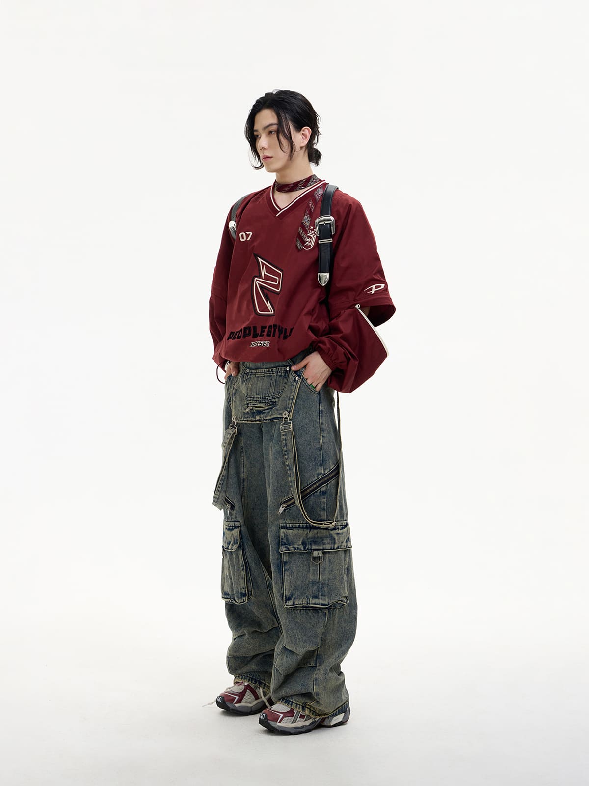 PeopleStyle Embroidered Oversized Sweatshirt