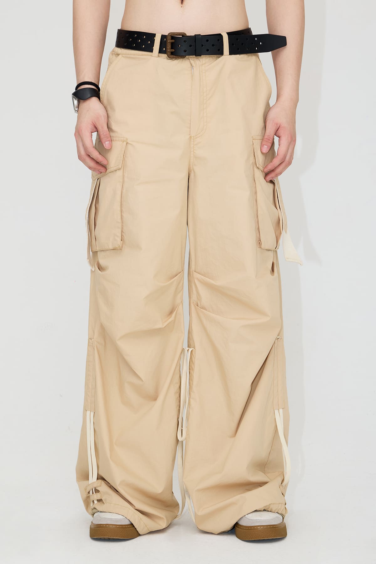 Peoplesense Drawstring Vintage Pleated Pants