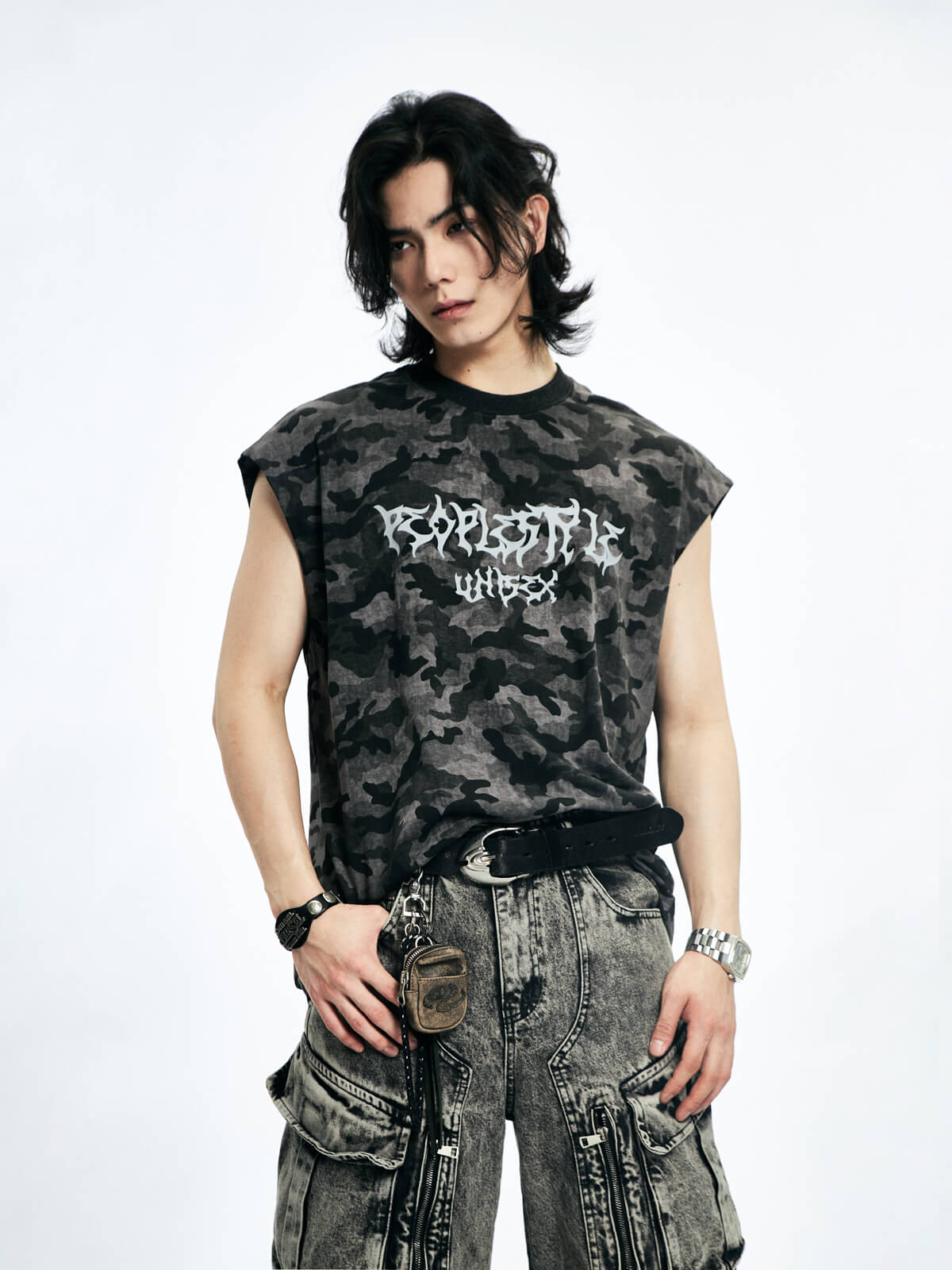 Peoplesense Camouflage Sleeveless Shirt