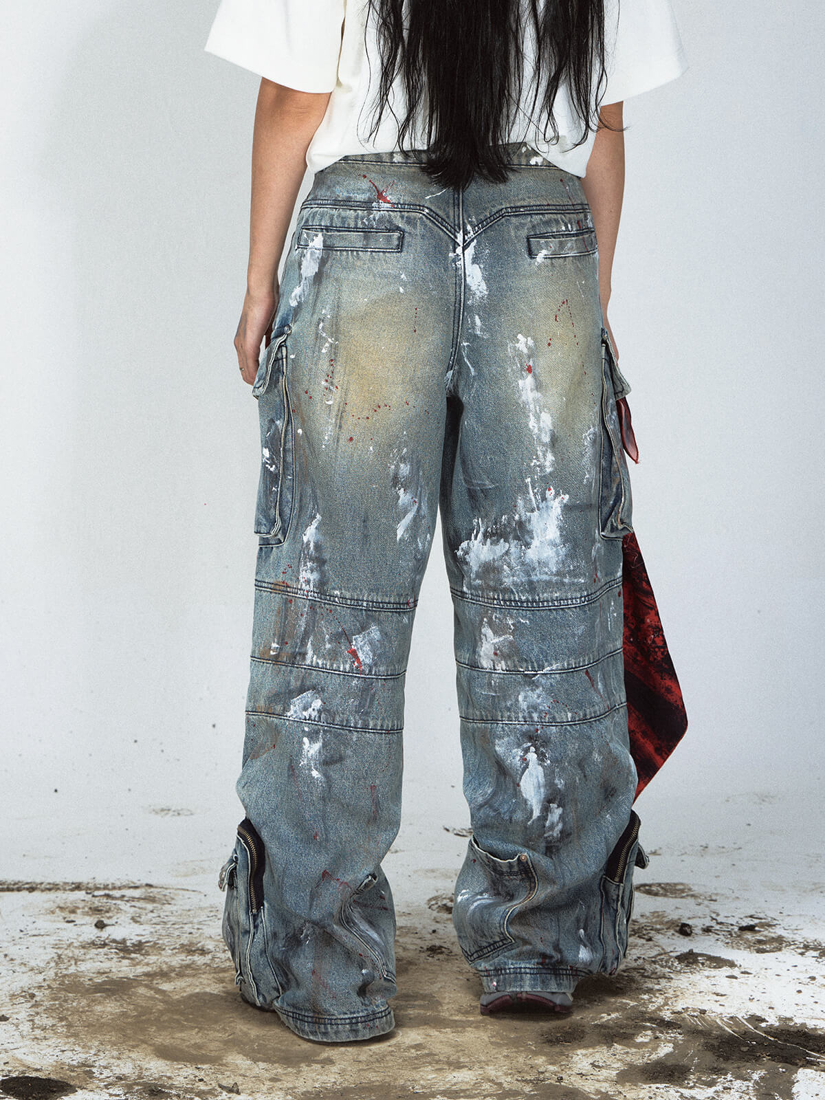Peoplesense Paint Splatter Ripped Jeans