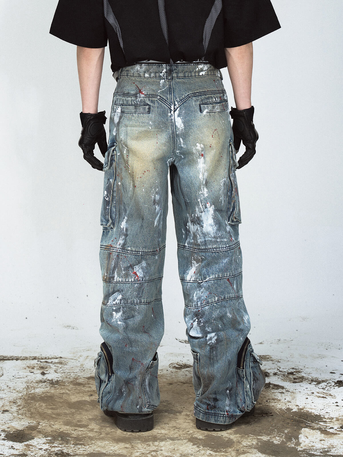 Peoplesense Paint Splatter Ripped Jeans