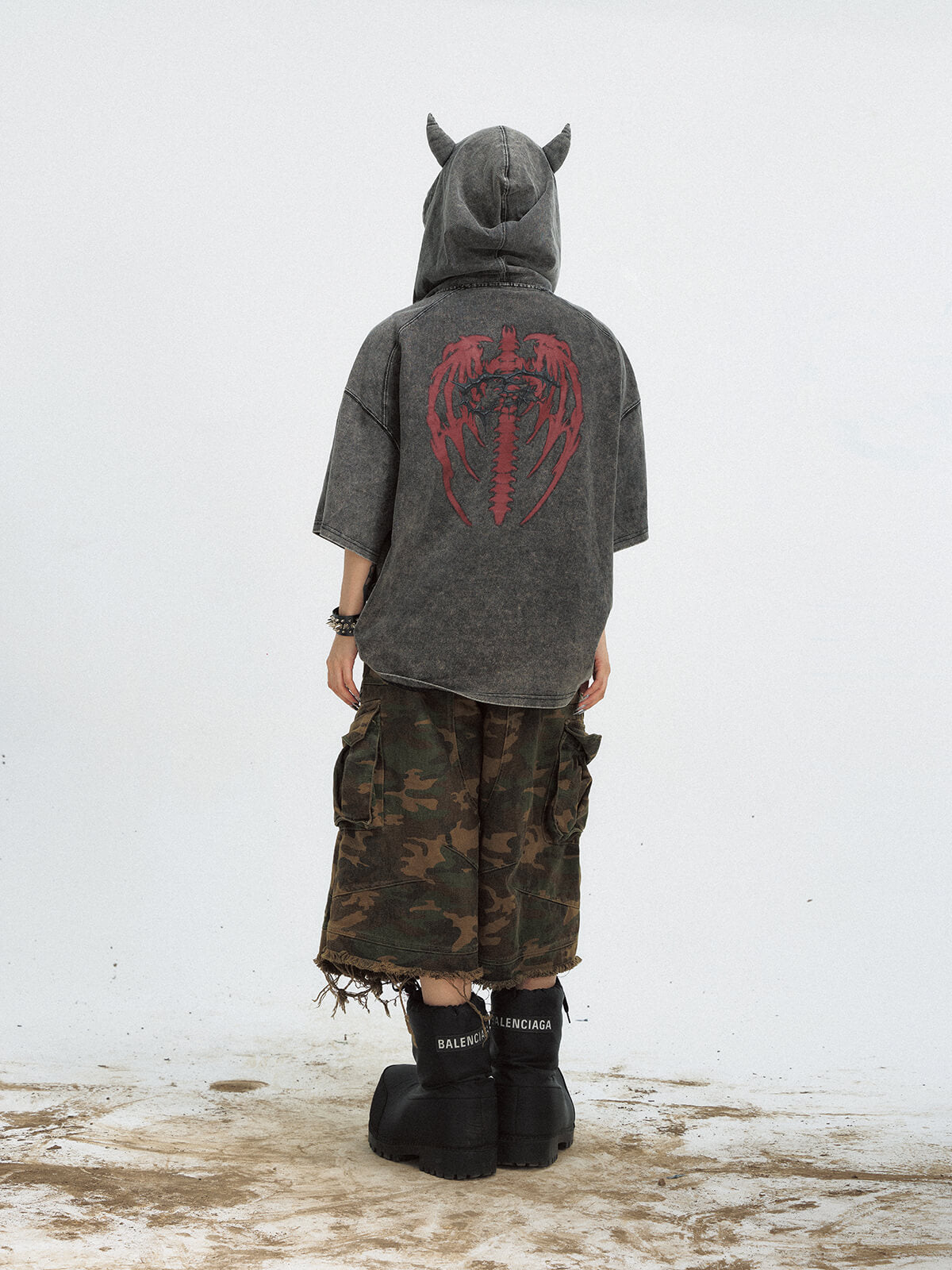 Peoplesense Vintage Little Devil Hooded T-Shirt