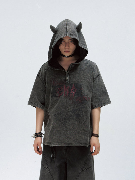 Peoplesense Vintage Little Devil Hooded T-Shirt