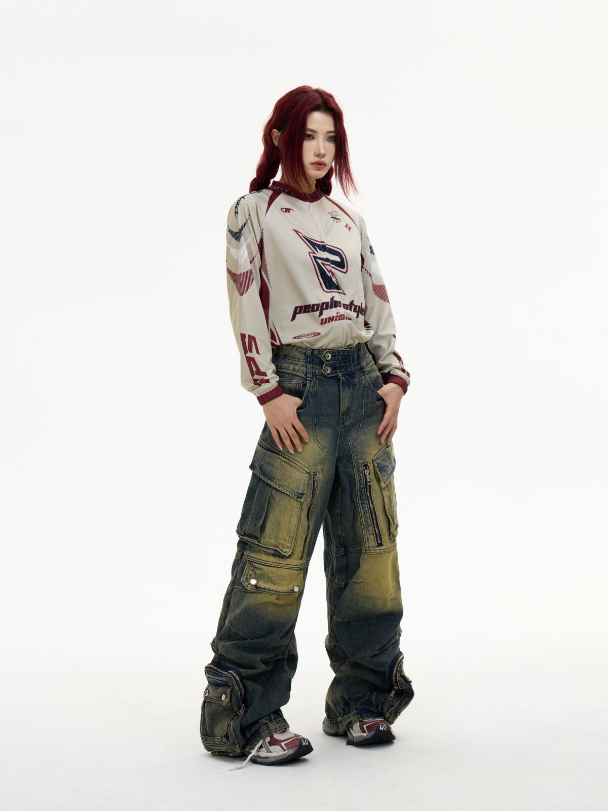 PeopleStyle Vintage Blue Wide Leg Jeans