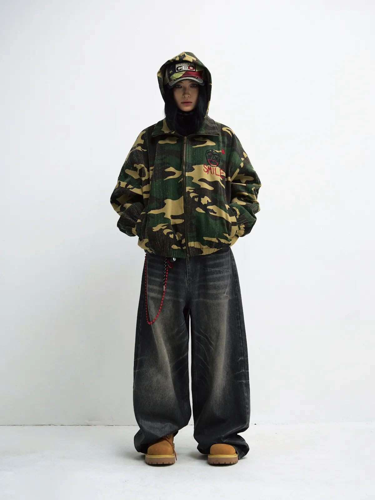 Peoplesense Punk Camouflage Hooded Jacket