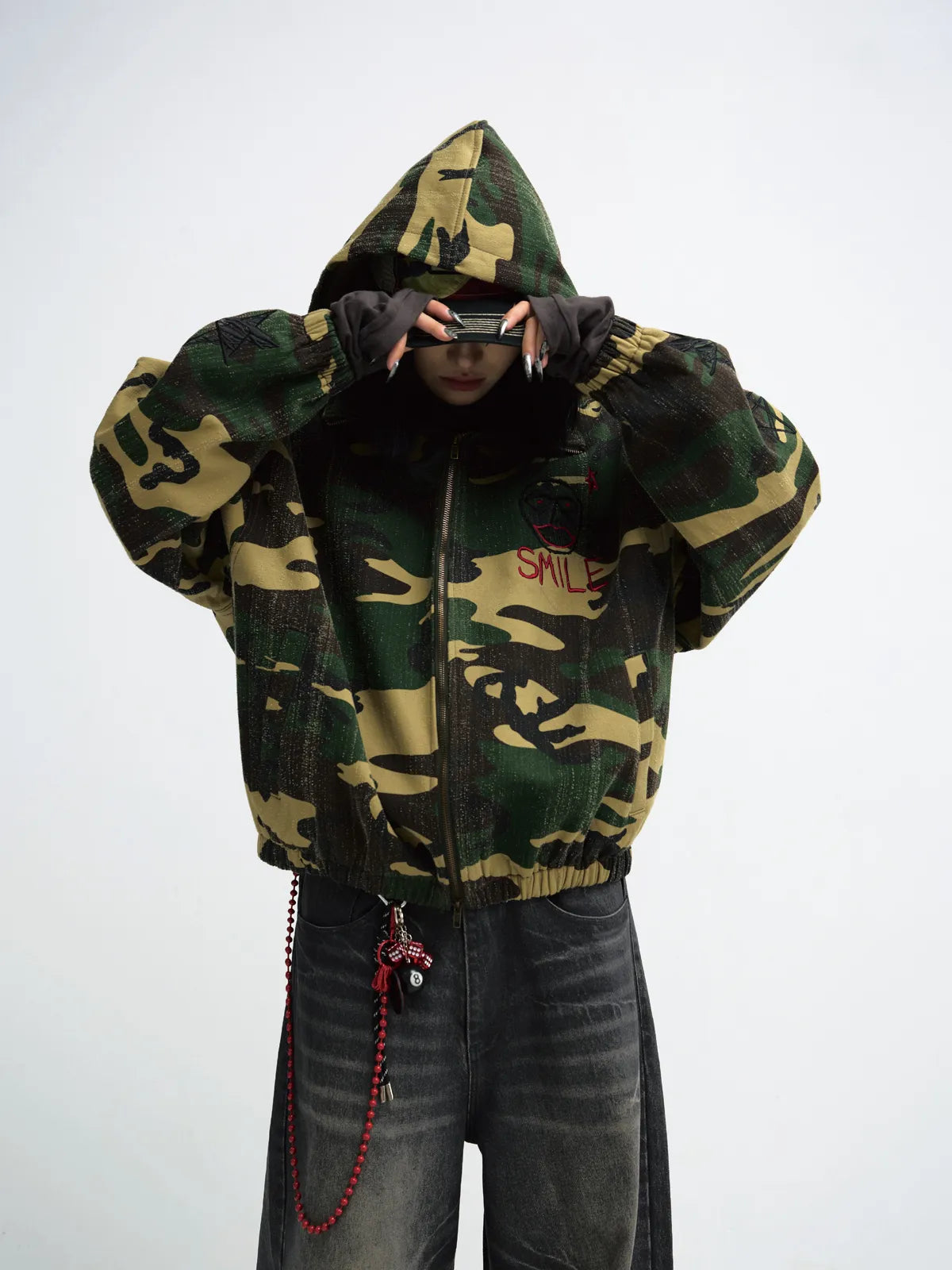 Peoplesense Punk Camouflage Hooded Jacket
