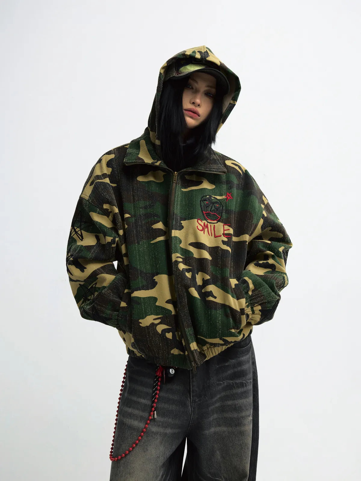Peoplesense Punk Camouflage Hooded Jacket