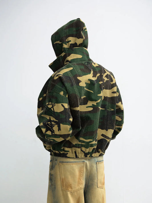 Peoplesense Punk Camouflage Hooded Jacket