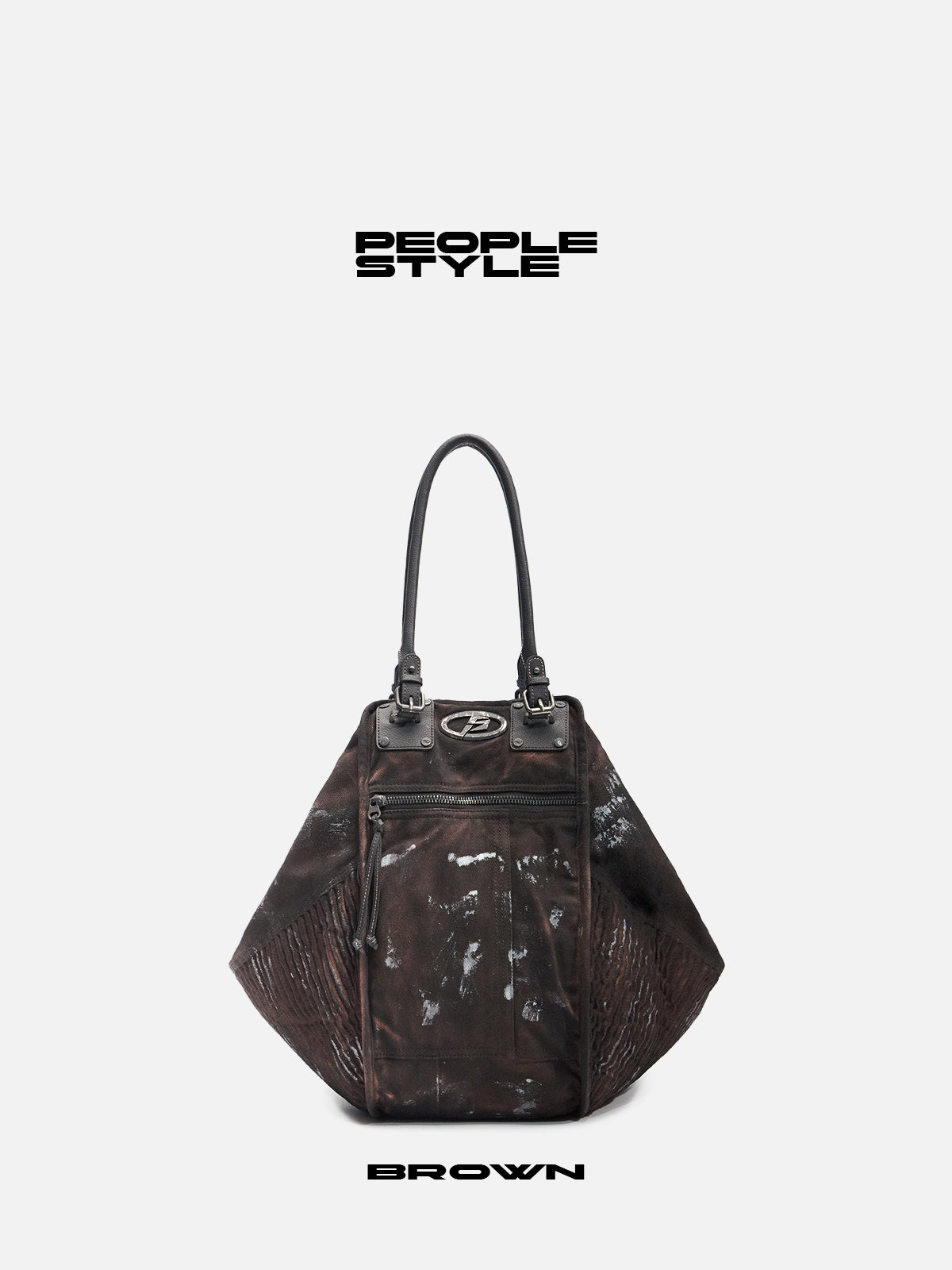 Peoplesense Punk Vintage Dirty Dyed Tote Bag