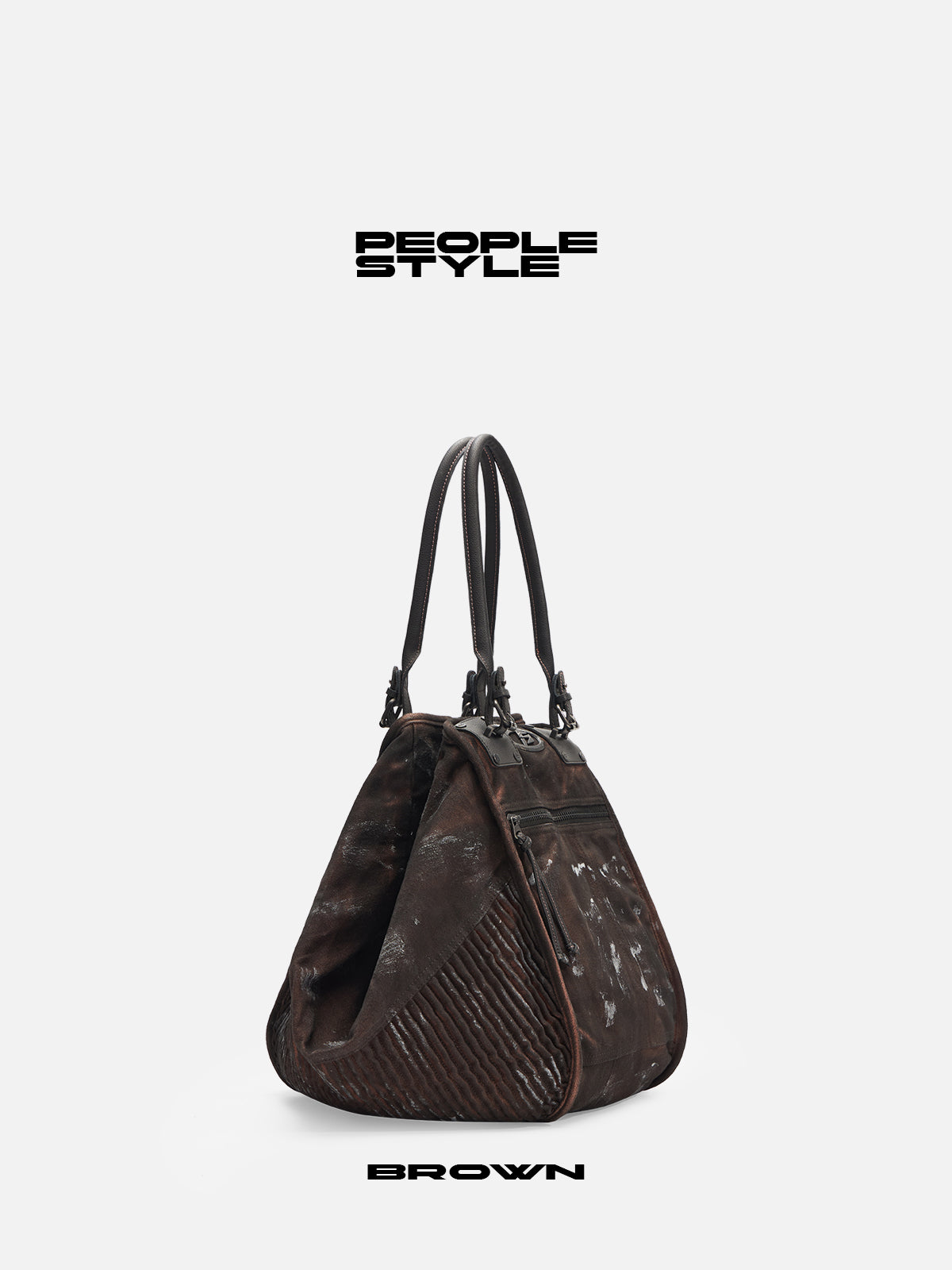 Peoplesense Punk Vintage Dirty Dyed Tote Bag