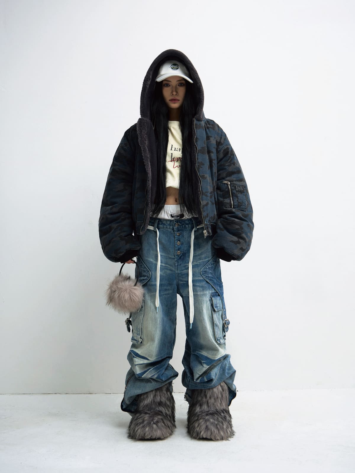 Peoplesense Reversible Camo Sherpa Hooded Jacket